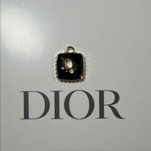 Beautiful Upcycled Christian Dior Black and Gold Charm or Pendant